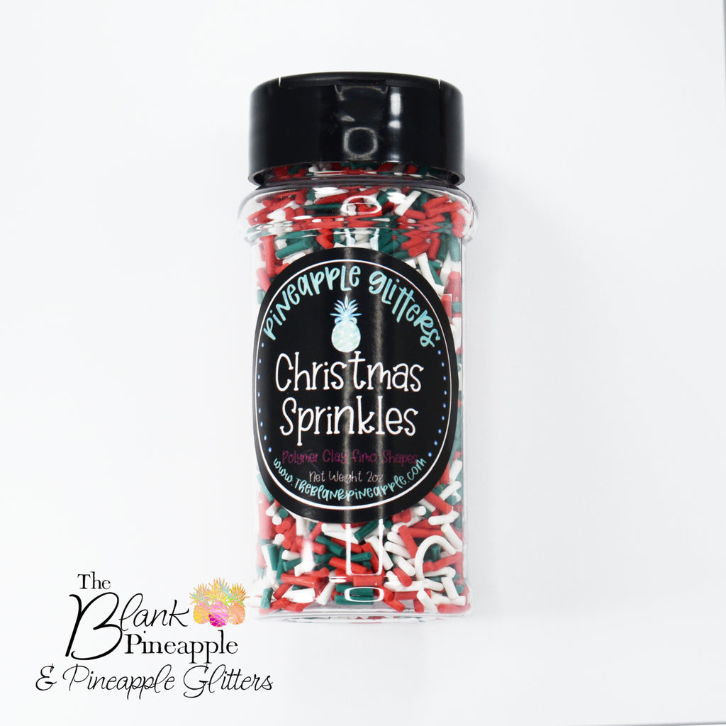 Christmas Sprinkles Polymer Clay Pieces 2oz. Shaker Bottle - The Blank Pineapple - The Blank Pineapple (28 grams), Fimo Shapes, Small Clay Shapes,