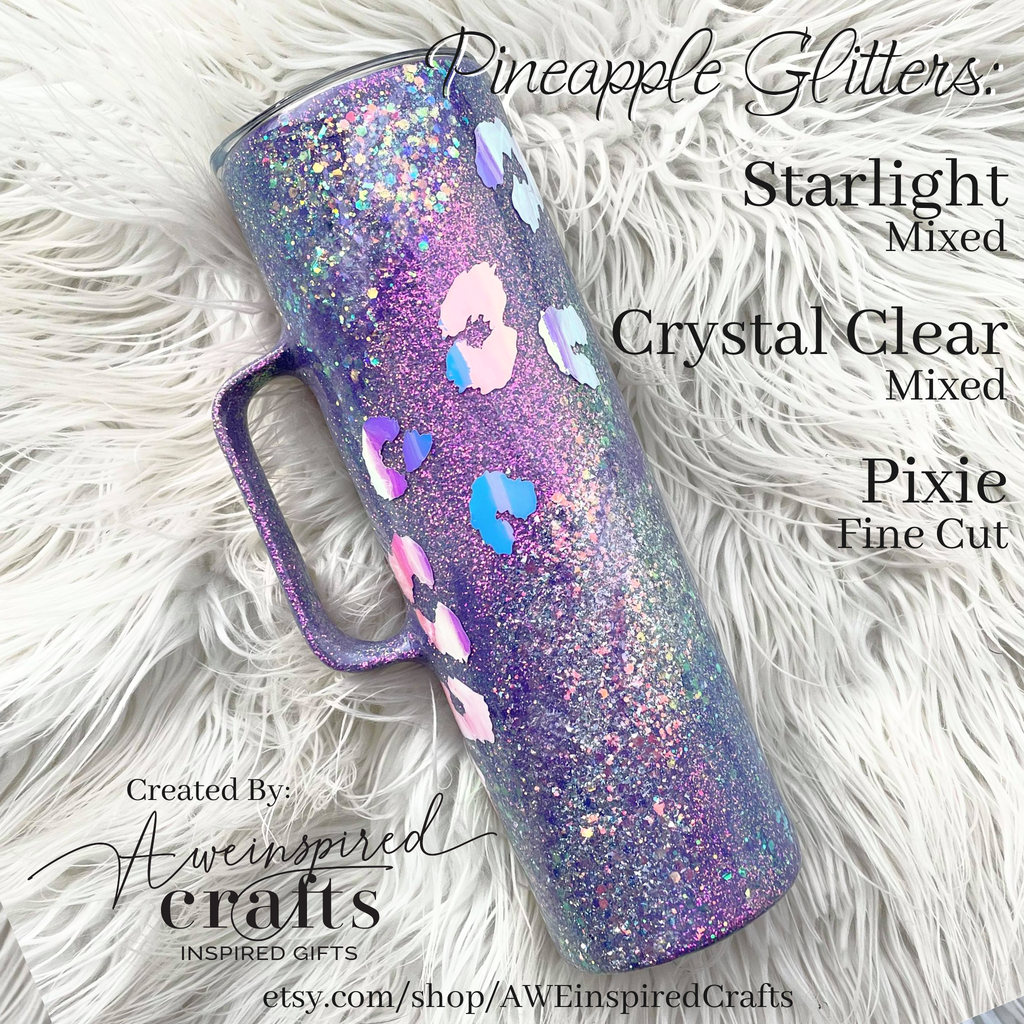 Pixie Fine Cut High Sparkling Iridescent Glitter Polyester PET - The Blank Pineapple