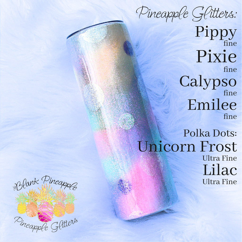 Pixie Fine Cut High Sparkling Iridescent Glitter Polyester PET - The Blank Pineapple