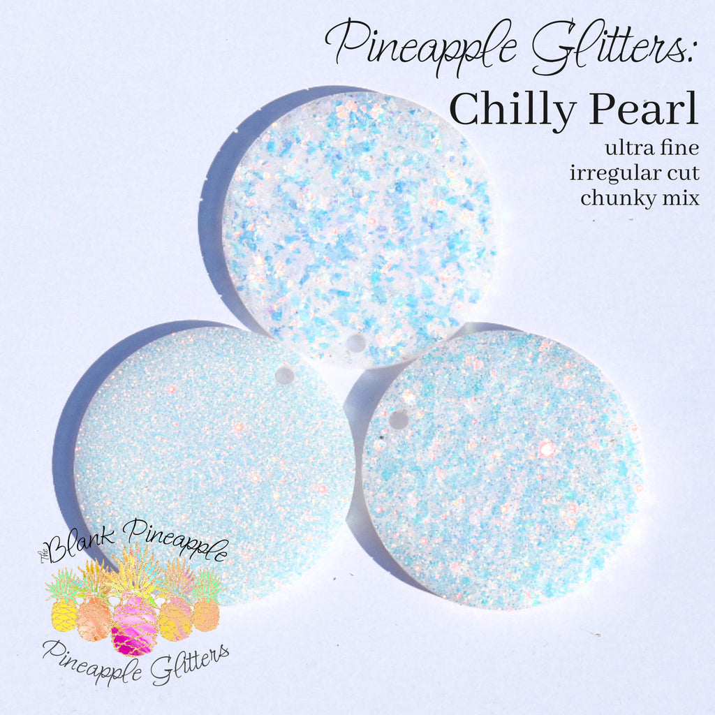 Chilly Pearl Chunky Mix Opal Iridescent Polyester Glitter PET White Opal Glitter - The Blank Pineapple