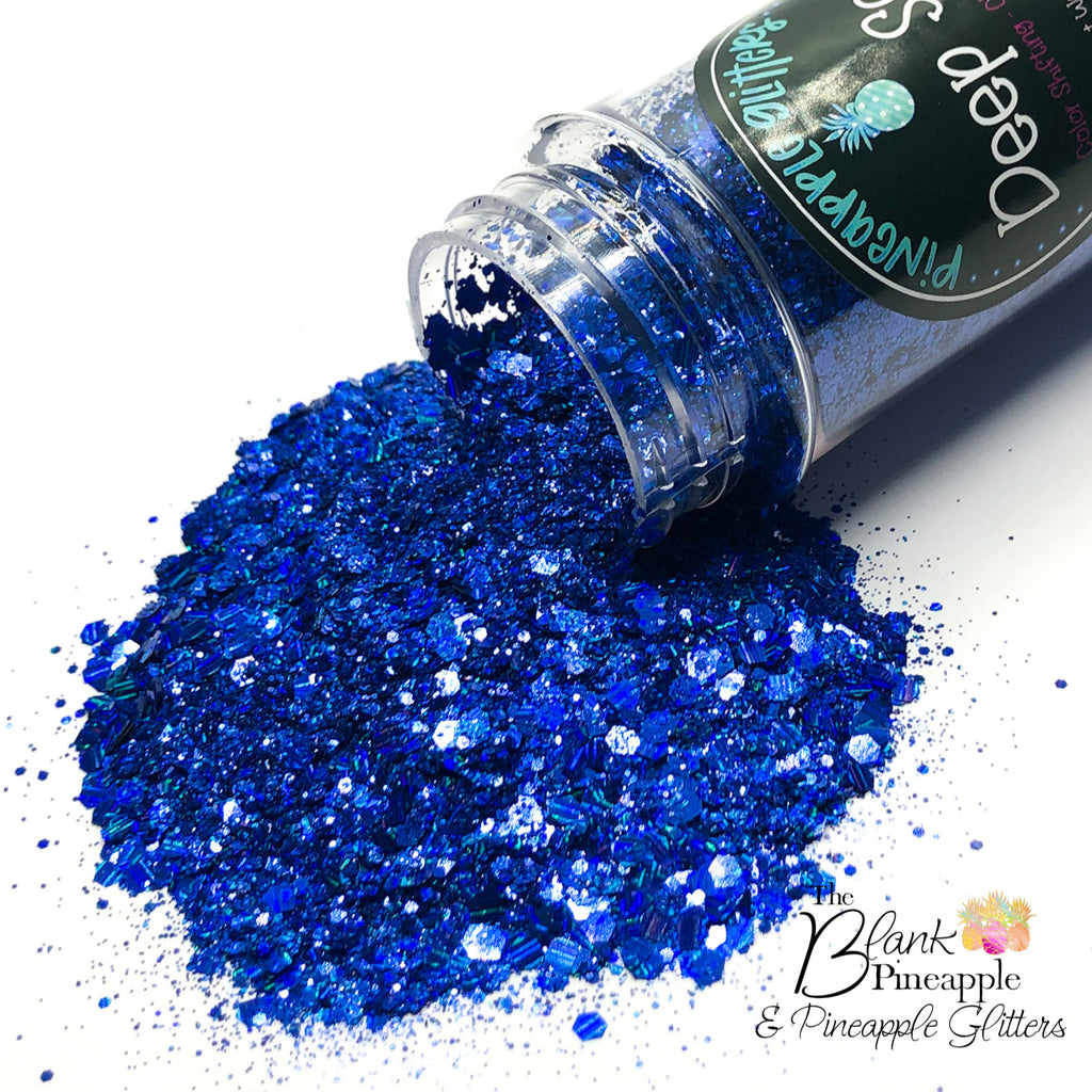 Deep Sea Chunky Mix Color Shifting Polyester Glitter PET Blue Glitter - The Blank Pineapple