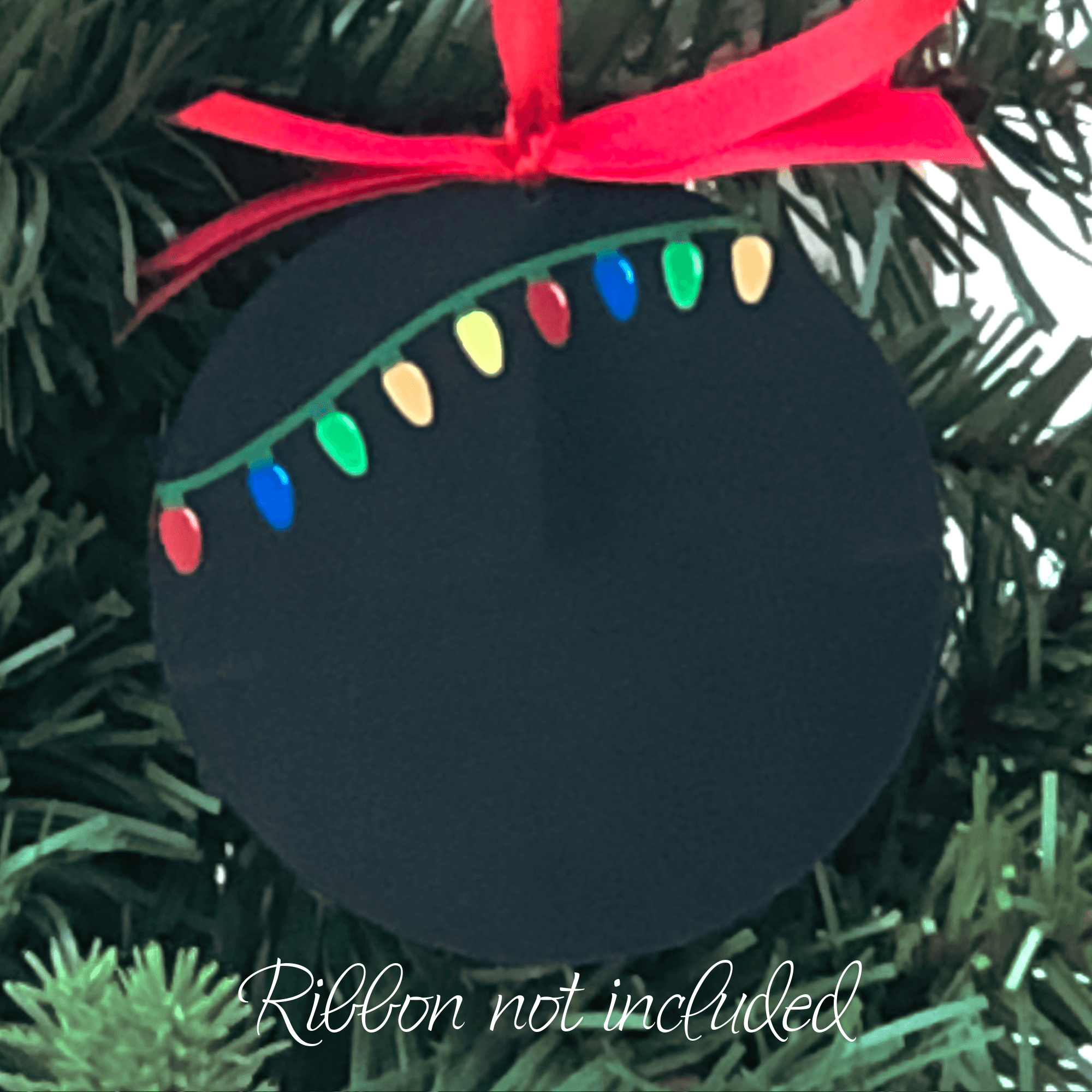 Blank Acrylic Christmas Ornament 3.5 Black with Christmas Lights, Monogram  Ornaments