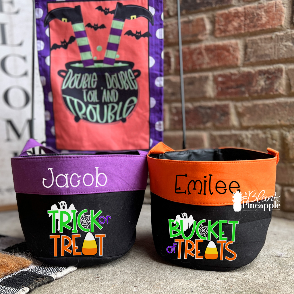 Canvas Halloween Bucket for Trick or Treating