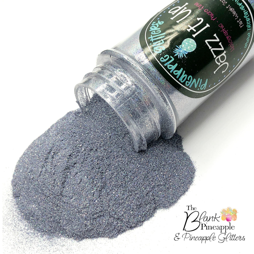 Jazz It Up!! micro cut holographic additive glitter, perfect for adding a fine, multi-colored shimmer to resin art, nail designs, and other crafts. The Blank Pineapple