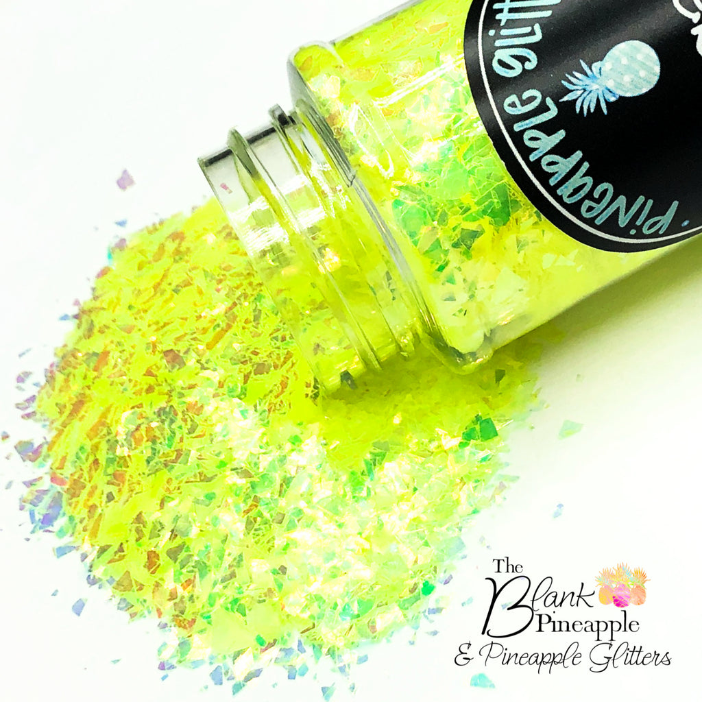 Margarita Irregular Cut High Sparkling Iridescent Glitter Polyester PET Yellow Glitter - The Blank Pineapple