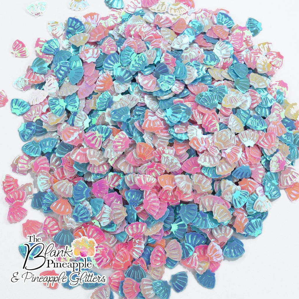 Seashell Glitter, Coral Escape Mermaid Seashells 2oz Bag, Seashell glitter
