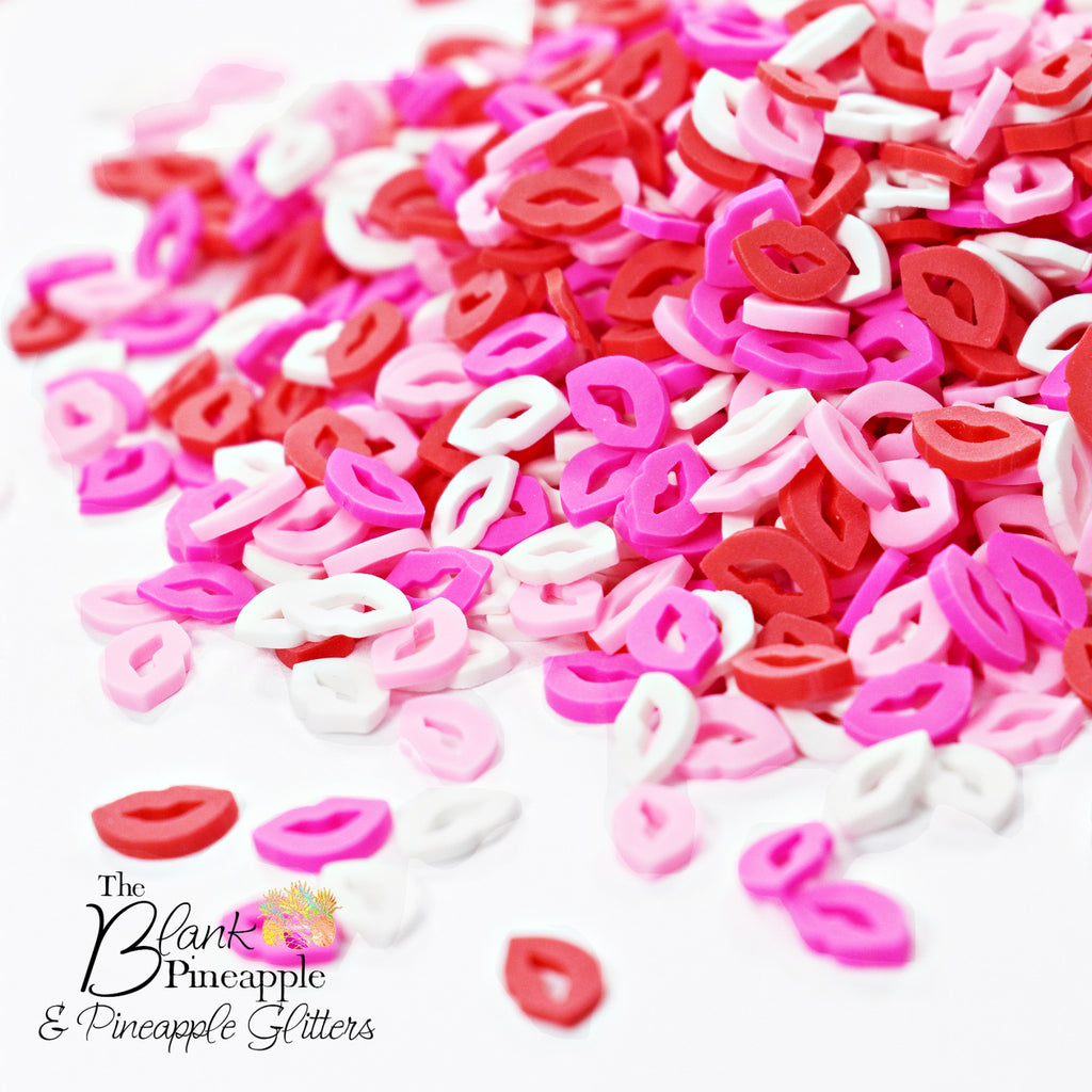 Fimo Shapes, Mixed Kisses Polymer Clay Pieces, Lips Clay Shapes
