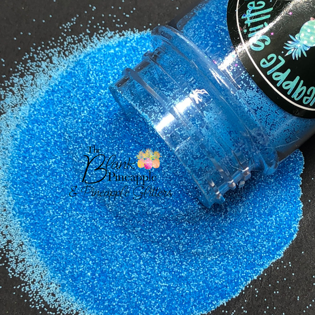 Neon Blue Fine Cut Matte Glitter Polyester PET - The Blank Pineapple