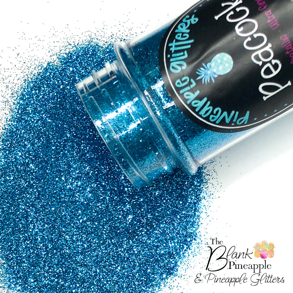 Peacock Chunky Mix Metallic Glitter PET Polyester 2oz. Shaker Bottle – Aqua Blue Glitter