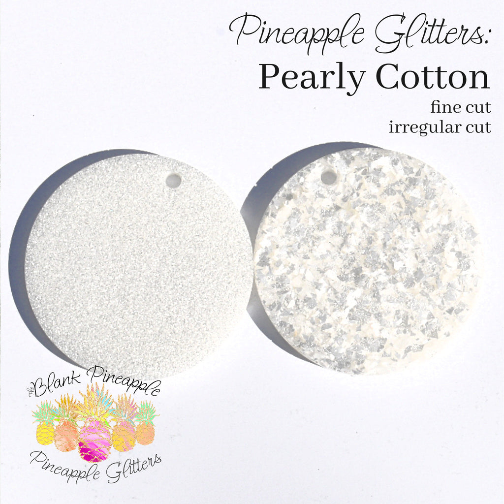 Pearly Cotton Irregular Cut Pearlescent Glitter Polyester PET - The Blank Pineapple