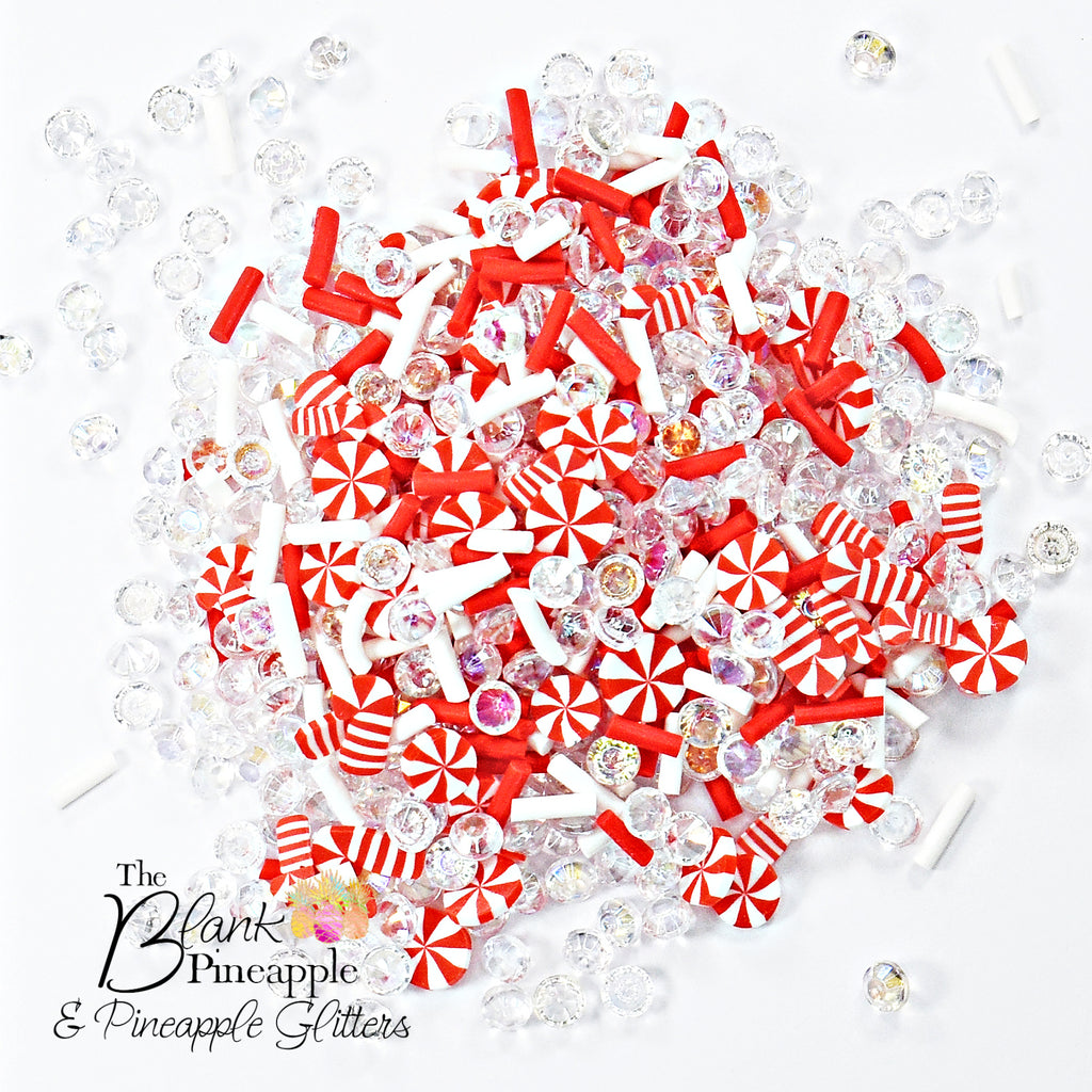 Peppermint Ice Polymer Clay Pieces 2oz Shaker Bottle (28 grams), Fimo Shapes, Small Clay Shapes
