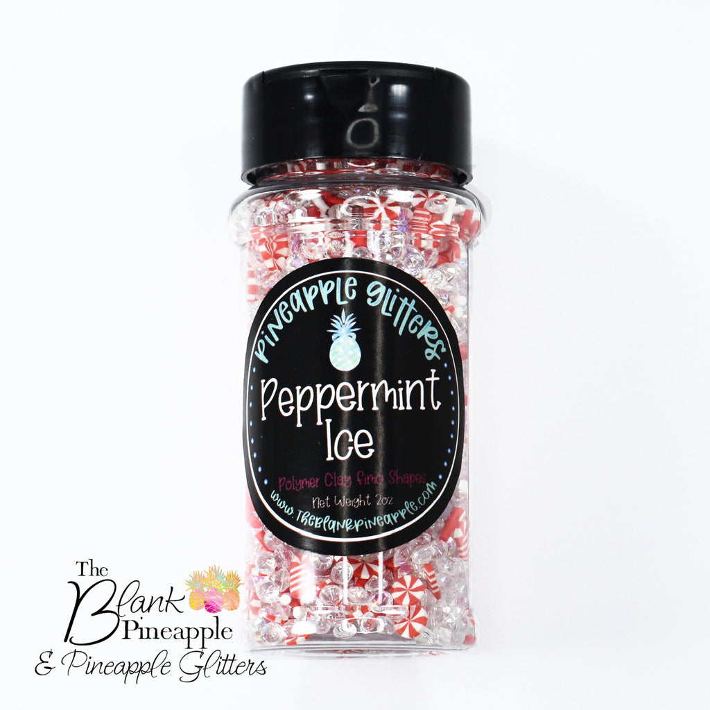 Peppermint Ice Polymer Clay Pieces 2oz Shaker Bottle (28 grams), Fimo Shapes, Small Clay Shapes