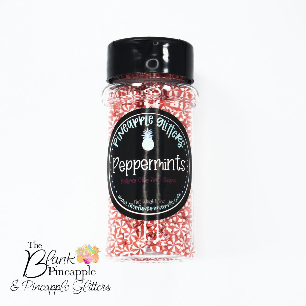 Peppermints Polymer Clay Pieces 2oz Shaker Bottle (28 grams), Fimo Shapes, Small Clay Shapes