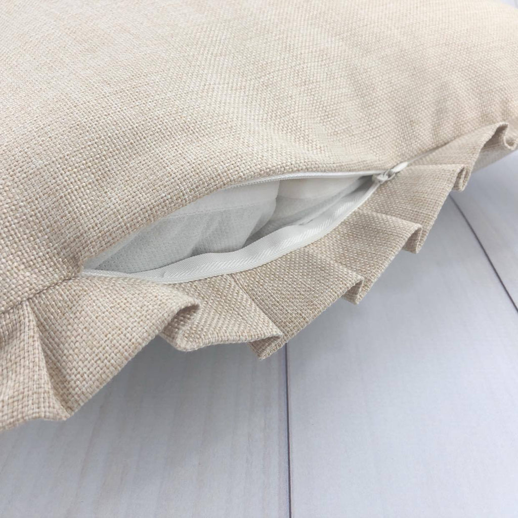 Blank Sublimation Pillow Covers 18x18 Polyester Linen with Knife Pleats