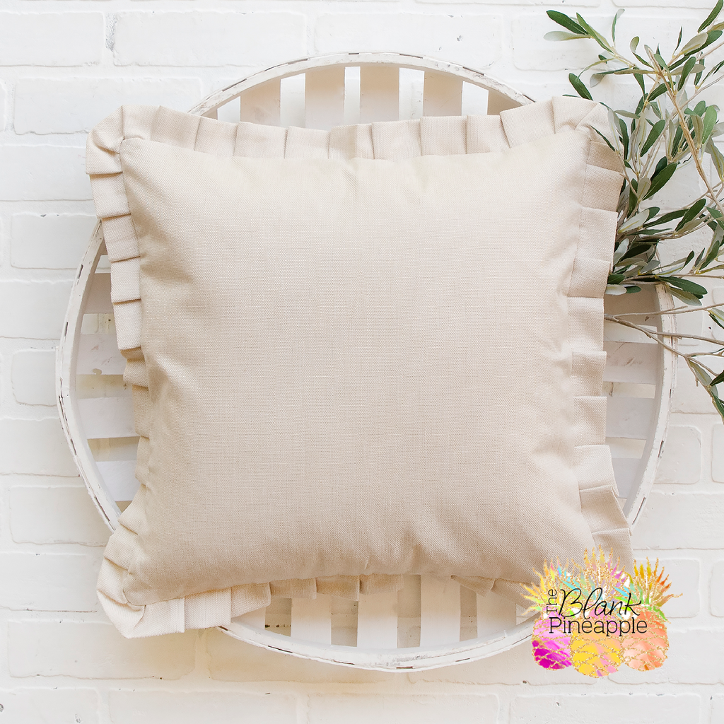 Blank Sublimation Pillow Covers 18x18 Polyester Linen with Knife Pleats - The Blank Pineapple 