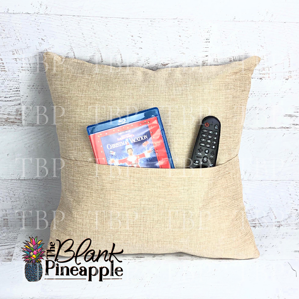 Blank Sublimation Pillow Cover with Pocket 18x18 DIY Ready The Blank Pineapple