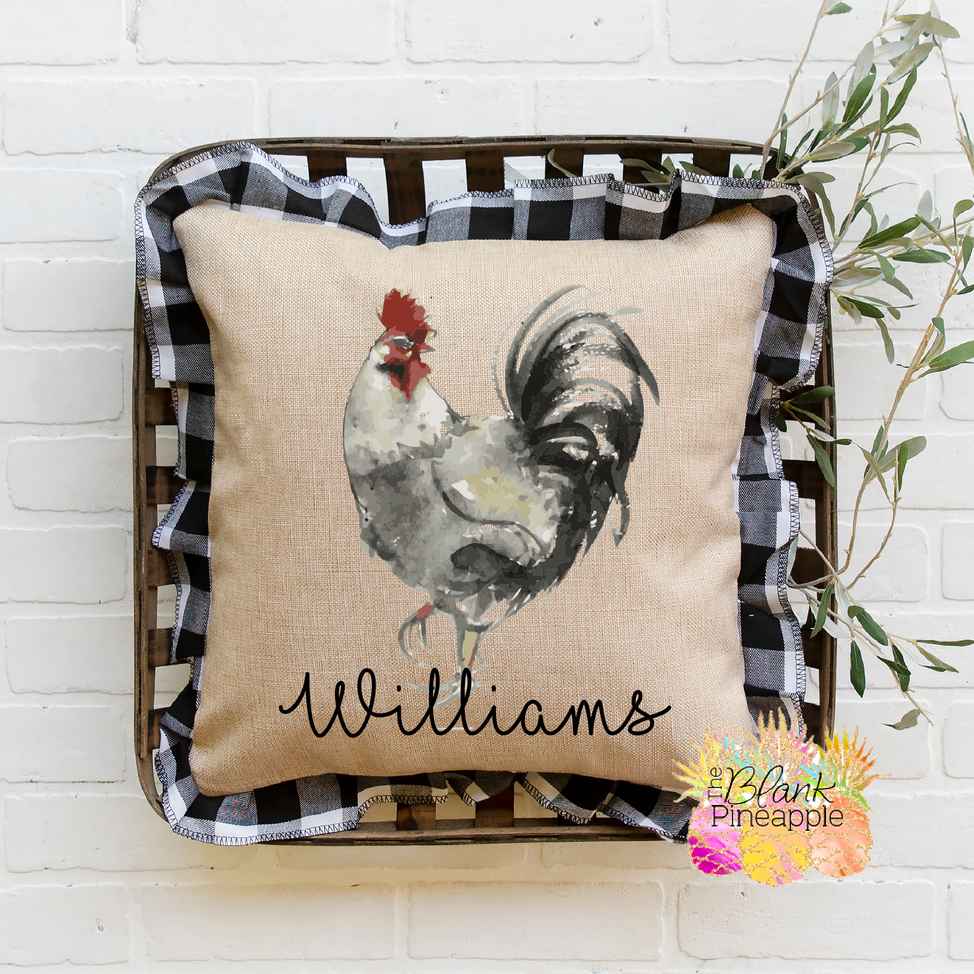 Blank Sublimation Pillow Covers 18x18 Polyester Linen Grey Buffalo Plaid  Border – The Blank Pineapple