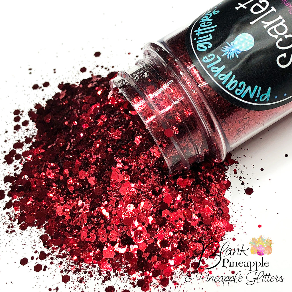 Scarlet Chunky Mix Metallic Polyester Glitter PET Red Glitter - The Blank Pineapple