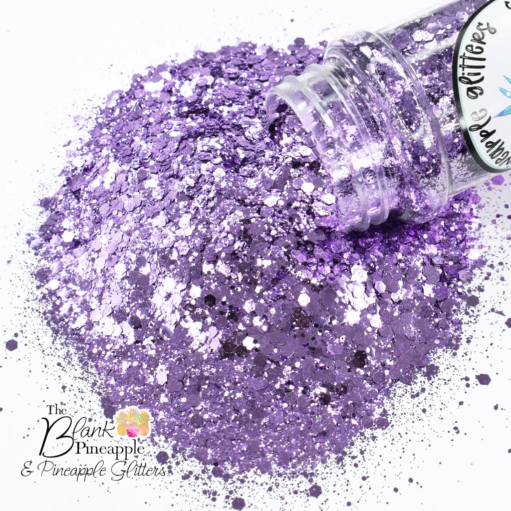 Light Purple Glitter, Chunky Mix Metallic Glitter PET Polyester 2oz Shaker Bottle, Purple Glitter