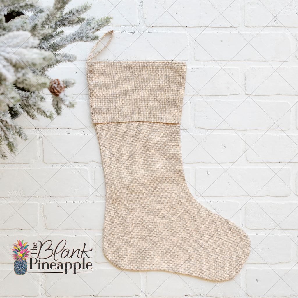 Polyester Linen Christmas Stockings. Blank Stockings for Sublimation, DTF, DTG, Embroidery, and Vinyl. - The Blank Pineapple