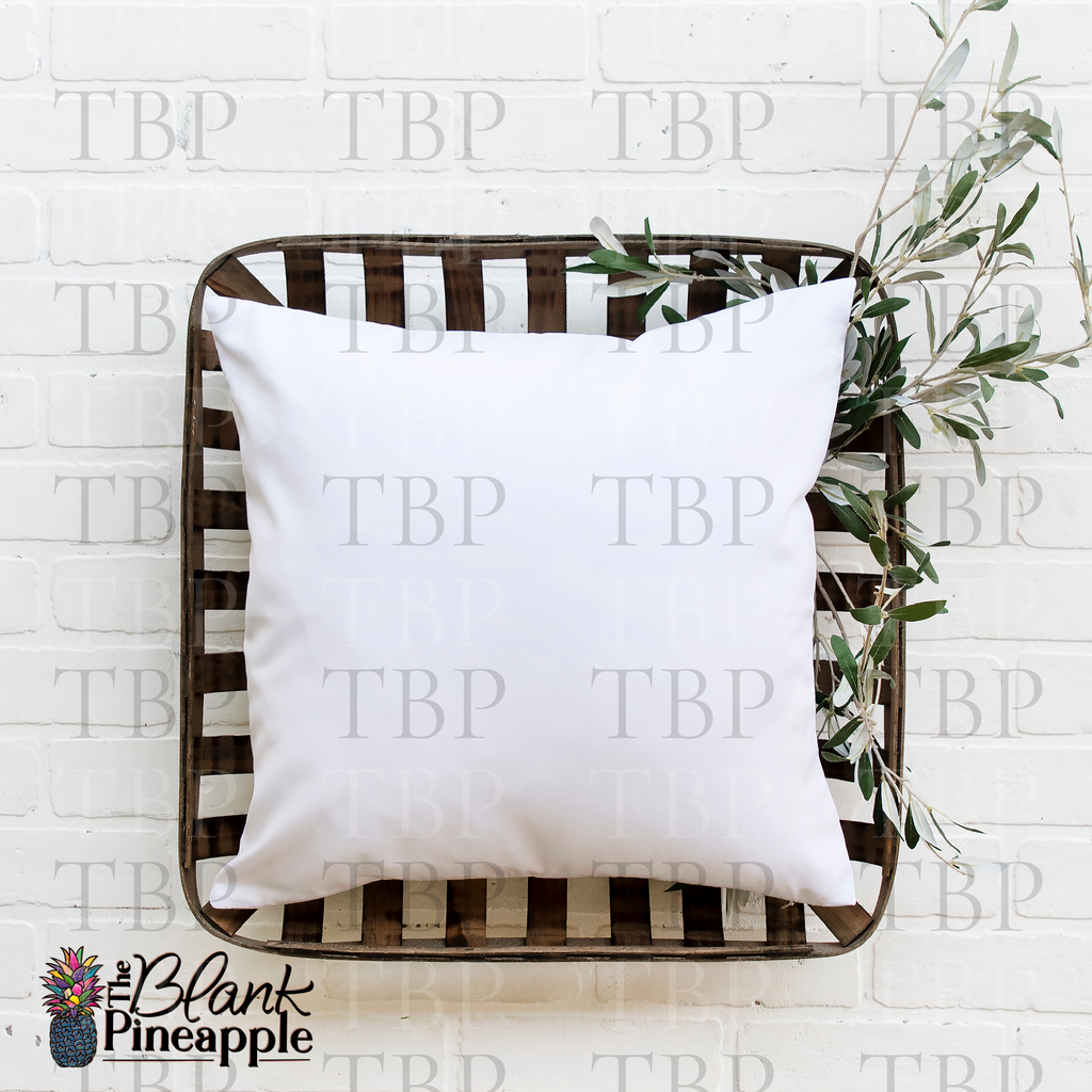 Blank White Polyester Canvas Pillow Cover 18x18 DIY Personalization The Blank Pineapple