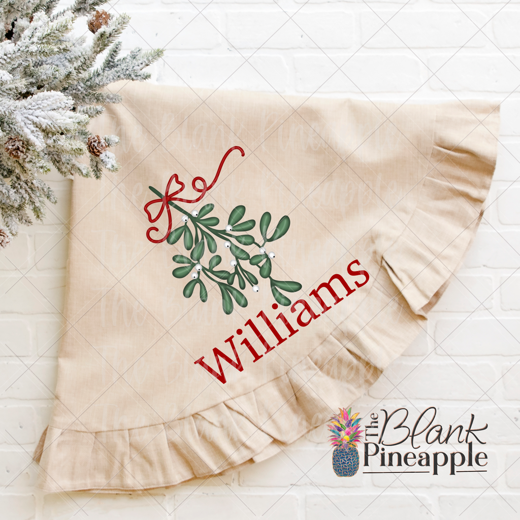 Polyester Linen Christmas Tree Skirt. Blank Tree skirt for sublimation, DTF, DTG, Embroidery, and Vinyl. Tree skirt for monogramming. - The Blank Pineapple