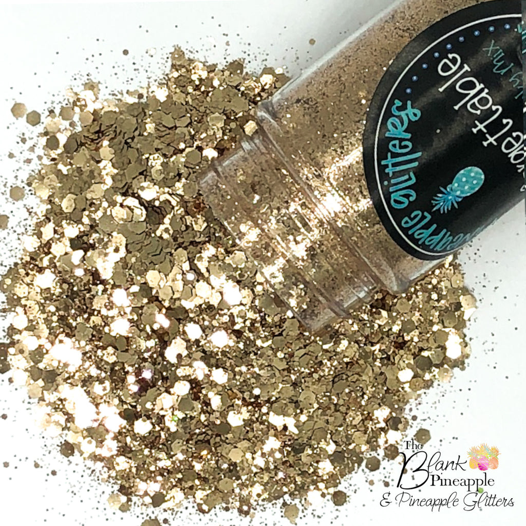 Unforgettable Chunky Mix Metallic Polyester Glitter Gold Glitter - The Blank Pineapple
